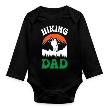 Hiking Dad - Organic Longsleeve Baby Bodysuit - black - Front