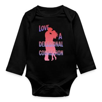 Couple Partners Engagement Wedding Valentine Lover - Baby Bio-Langarm-Body - Schwarz - Vorne