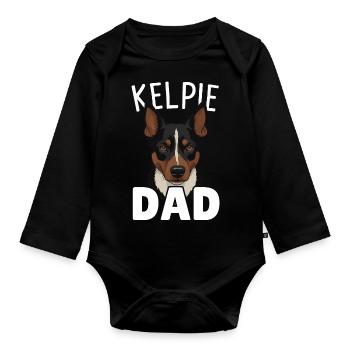 Cadeau de chien Kelpie - Body Bébé bio manches longues - noir - Devant