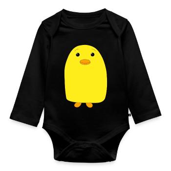 Süßes gelbes Entlein - Baby Bio-Langarm-Body - Schwarz - Vorne