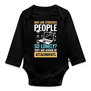 Why Are Cybersec People So Lonely - Baby Bio-Langarm-Body - Schwarz - Vorne