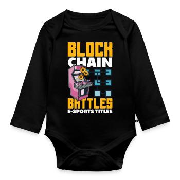 Cryptocurrency Rewards Gaming Blockchain Gamer - Baby Bio-Langarm-Body - Schwarz - Vorne