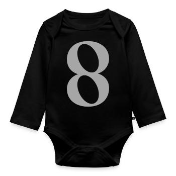 8 - Baby Bio-Langarm-Body - Schwarz - Vorne