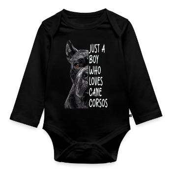 Cane corso - Body Bébé bio manches longues - noir - Devant