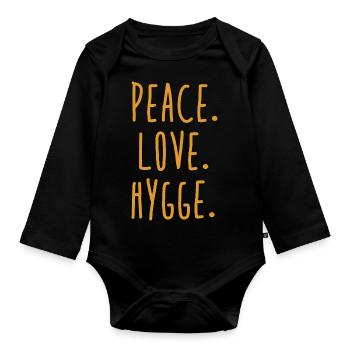 Peace Love Hygge - Body Bébé bio manches longues - noir - Devant