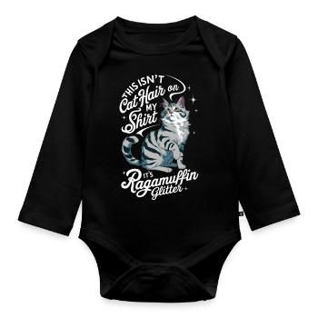 Katze Ragamuffin Geschenk - Baby Bio-Langarm-Body - Schwarz - Vorne