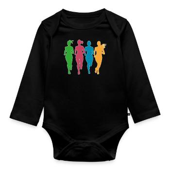 Joggerinnen in Action - Baby Bio-Langarm-Body - Schwarz - Vorne