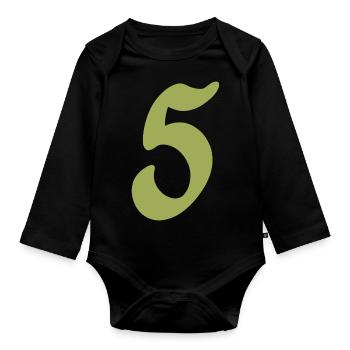 5 - Organic Longsleeve Baby Bodysuit - black - Front