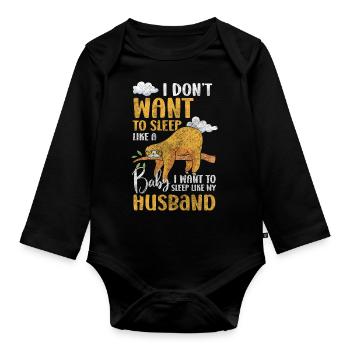 Sleep Dream Rest Pajamas - Organic Longsleeve Baby Bodysuit - black - Front