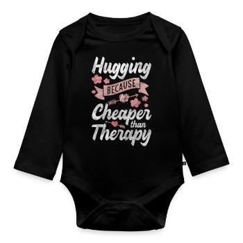 Amour Proximité Câlin Tendre - Body Bébé bio manches longues - noir - Devant