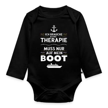 Ich Muss Nur Auf Mein Boot für einen - Baby Bio-Langarm-Body - Schwarz - Vorne