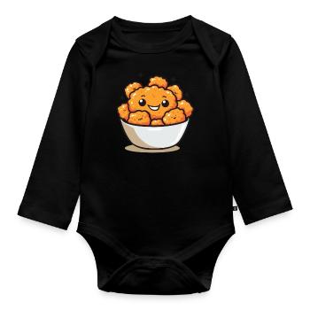 Sweet Chicken Pieces Comic - Organic Longsleeve Baby Bodysuit - black - Front
