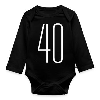 40 - Organic Longsleeve Baby Bodysuit - black - Front