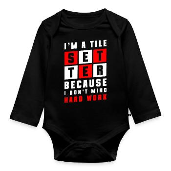Flooring Installer House Work Training - Organic Longsleeve Baby Bodysuit - black - Front