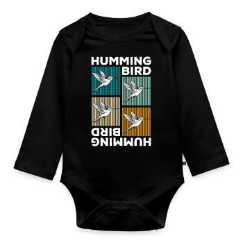 Vie animale des oiseaux - Body Bébé bio manches longues - noir - Devant