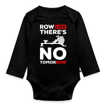 Rowing Machine Sport Water Rowing Boat - Organic Longsleeve Baby Bodysuit - black - Front