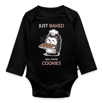 Just backed you some cookies! - Organic Longsleeve Baby Bodysuit - black - Front