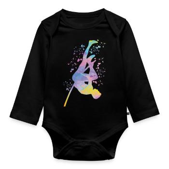 Stabhochspringer Kids Stabhochsprung - Baby Bio-Langarm-Body - Schwarz - Vorne