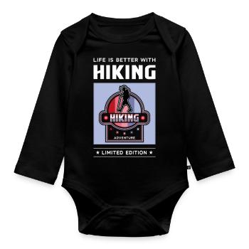Hiking - Baby Bio-Langarm-Body - Schwarz - Vorne