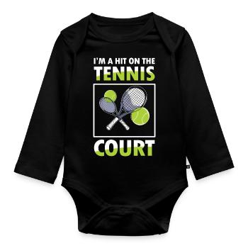 On The Tennis Court - Baby Bio-Langarm-Body - Schwarz - Vorne