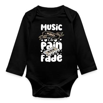 Music Retro Original - Organic Longsleeve Baby Bodysuit - black - Front