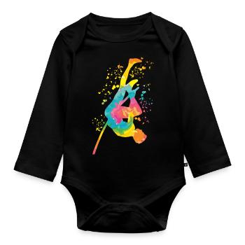 Stabhochspringer Kids Stabhochsprung - Baby Bio-Langarm-Body - Schwarz - Vorne