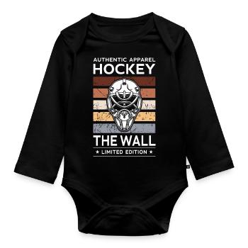 Hockey le mur - Body Bébé bio manches longues - noir - Devant