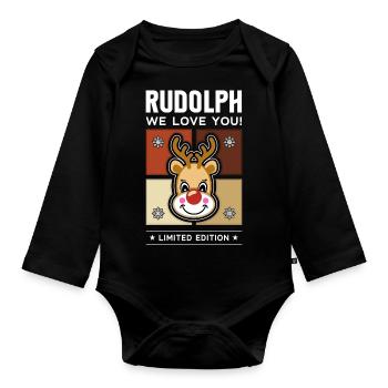 Rudolph - Body Bébé bio manches longues - noir - Devant