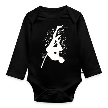 Stabhochspringer Kids Stabhochsprung - Baby Bio-Langarm-Body - Schwarz - Vorne