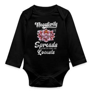 Meditation Peace Hindu - Organic Longsleeve Baby Bodysuit - black - Front