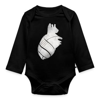 Ein Herz aus Metall - Baby Bio-Langarm-Body - Schwarz - Vorne