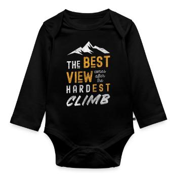 Mountaineer Nature Man Hike Destination - Organic Longsleeve Baby Bodysuit - black - Front