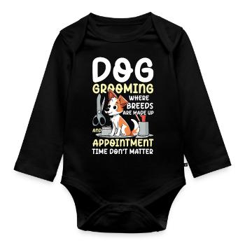 Dog Grooming Where Breeds Are Made Up - Baby Bio-Langarm-Body - Schwarz - Vorne
