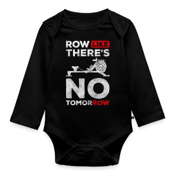 Rowing Machine Trainer Hardcore - Organic Longsleeve Baby Bodysuit - black - Front