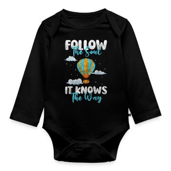 Hot Air Balloon Fire Adventure Hot - Organic Longsleeve Baby Bodysuit - black - Front