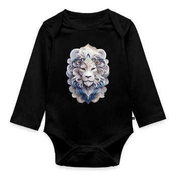Sternzeichen Löwe - Baby Bio-Langarm-Body - Schwarz - Vorne
