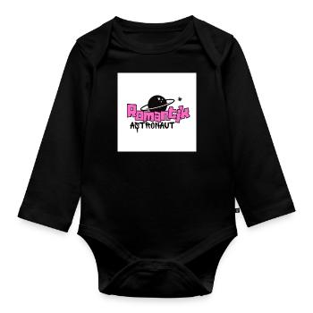 Romance Astronaut - Organic Longsleeve Baby Bodysuit - black - Front