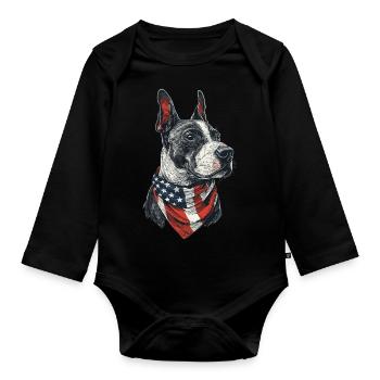 Bullterrier - Baby Bio-Langarm-Body - Schwarz - Vorne