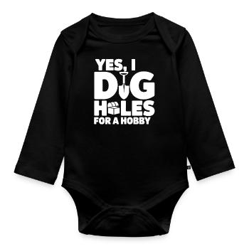 Metal Detector Holes Digging Hobby Treasure Hunter - Organic Longsleeve Baby Bodysuit - black - Front