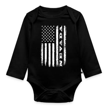 Drapeau des États-Unis Nevada State Gift - Body Bébé bio manches longues - noir - Devant