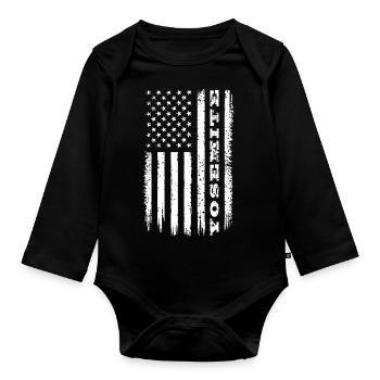 Flagge USA Yosemite Nationalpark Geschenk - Baby Bio-Langarm-Body - Schwarz - Vorne