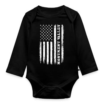 Flagge USA Monument Valley Nationalpark Geschenk - Baby Bio-Langarm-Body - Schwarz - Vorne