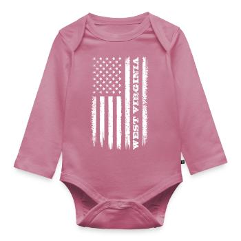 Drapeau des États-Unis Cadeau de l’État de Virginie-Occidentale - Body Bébé bio manches longues - mauve - Devant