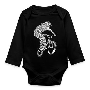 BMX Vélo Empreinte digitale Vélo BMX Garçons - Body Bébé bio manches longues - noir - Devant