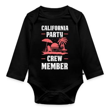 Équipe de fête californienne - Body Bébé bio manches longues - noir - Devant