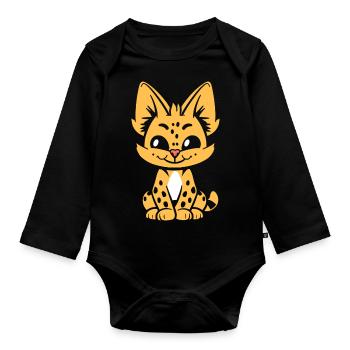 Serval - Baby Bio-Langarm-Body - Schwarz - Vorne