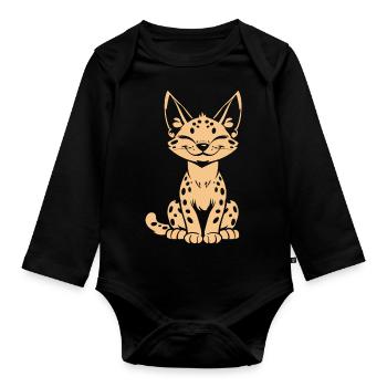 Serval - Baby Bio-Langarm-Body - Schwarz - Vorne
