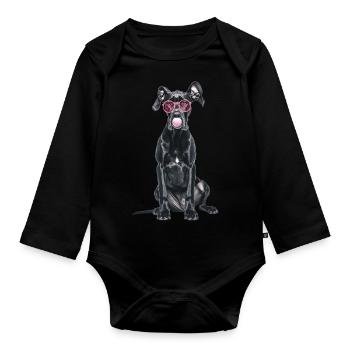 Deutsche Dogge - Baby Bio-Langarm-Body - Schwarz - Vorne