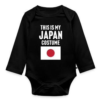 C’est mon costume japonais - Body Bébé bio manches longues - noir - Devant