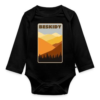Beskydy Mountains Poland - Organic Longsleeve Baby Bodysuit - black - Front